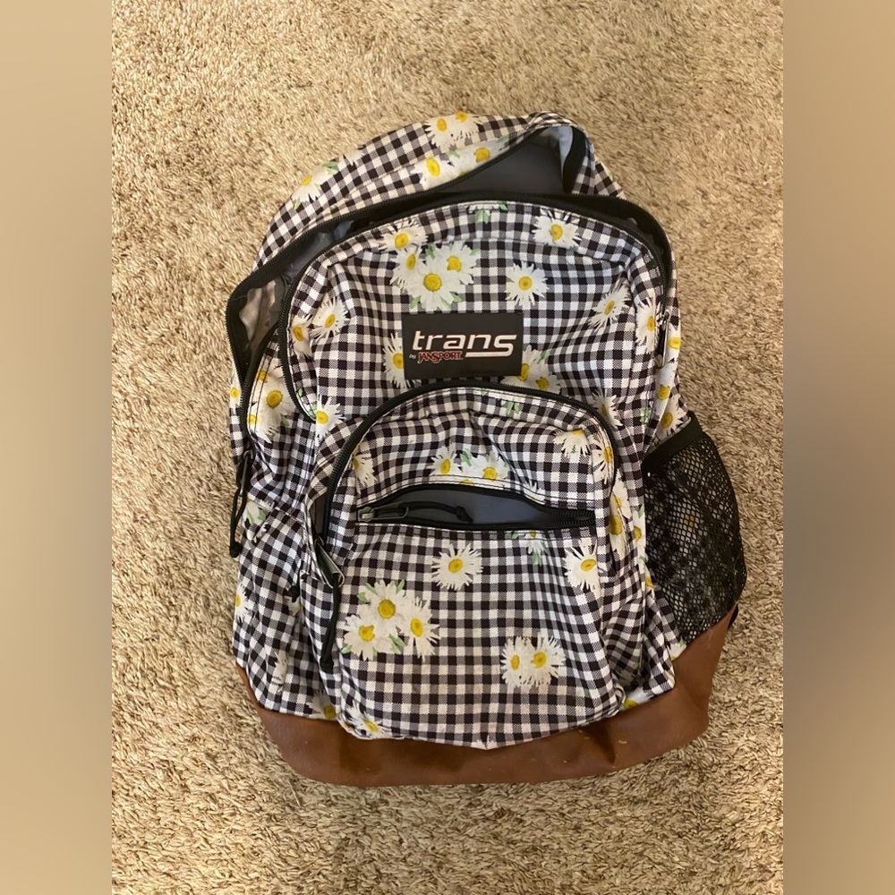 Trans backpack with sunflowers
